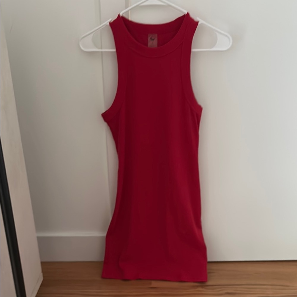 TNA Red Fitted Sleeveless Tank Top